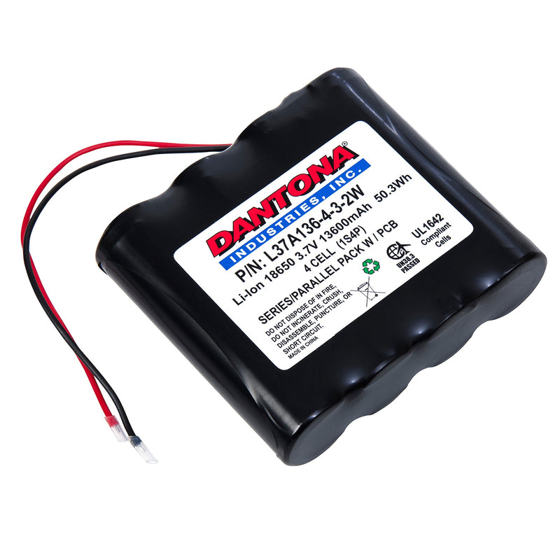 LI-ION Battery Pack 3.7 volt 13600 mah 1S4P rechargeable