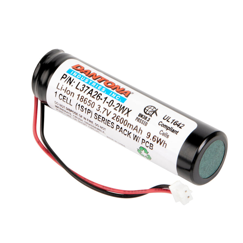 LI-ION Battery Pack 3.7 volt 2600 mah 1S1P rechargeable