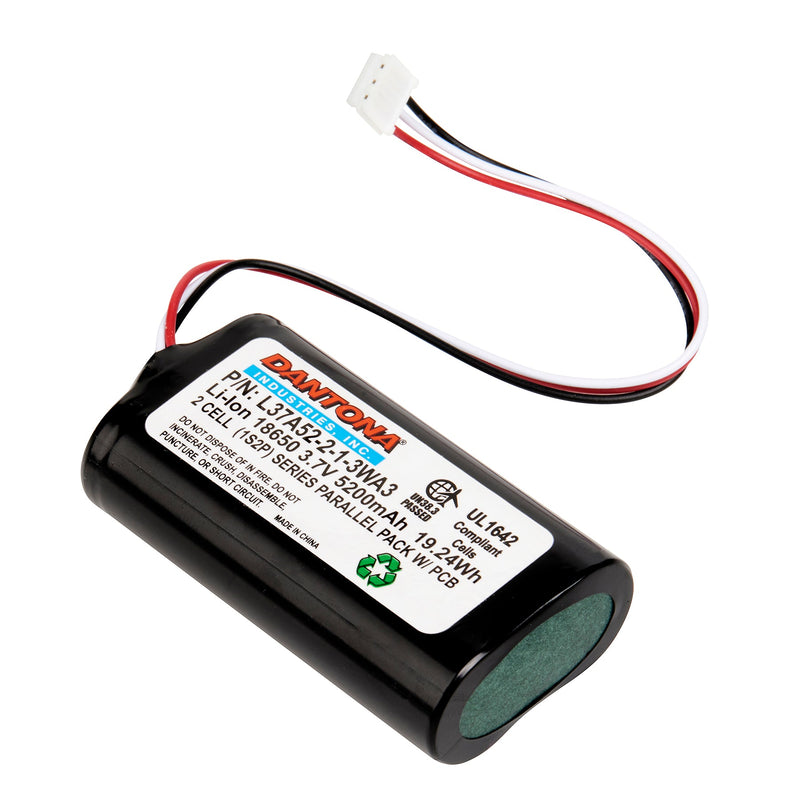 3.7 volt 5200 mah rechargeable battery pack 1S2P